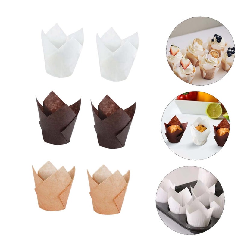 White Natural High Temperature Resistant Muffin Wrappers Baking Cups Food Grade Paper - Image 4