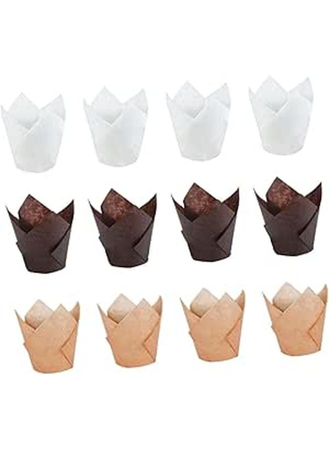 White Natural High Temperature Resistant Muffin Wrappers Baking Cups Food Grade Paper - Image 1