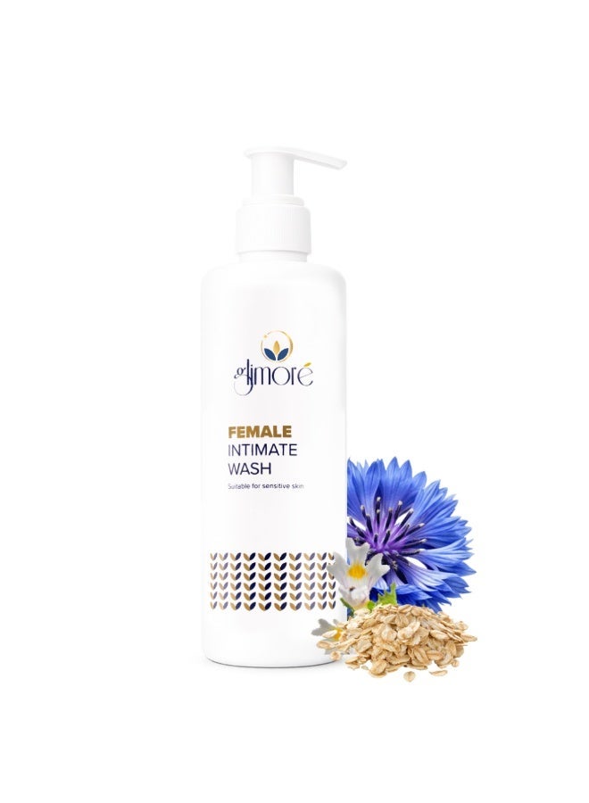 glimore Female Intimate Wash 250ml | pH 4.5 Organic Women Hygiene Cleanser | Oat Cornflower Vitamin C E | Daily Freshness Odor Control | Sensitive Skin - Image 1