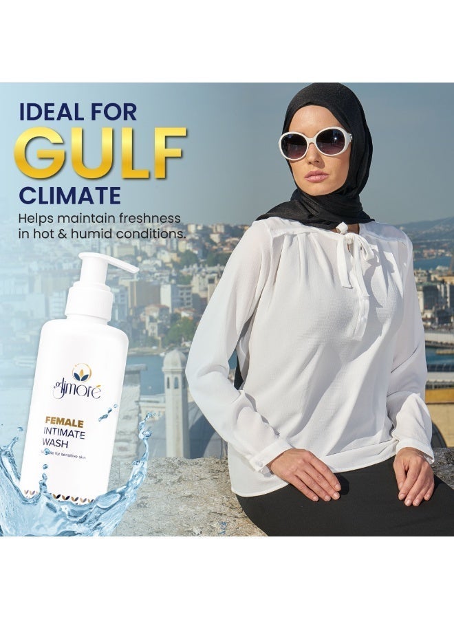 glimore Female Intimate Wash 250ml | pH 4.5 Organic Women Hygiene Cleanser | Oat Cornflower Vitamin C E | Daily Freshness Odor Control | Sensitive Skin - Image 4