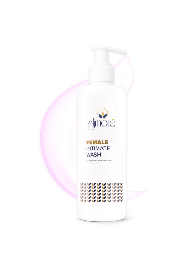 glimore Female Intimate Wash 250ml | pH 4.5 Organic Women Hygiene Cleanser | Oat Cornflower Vitamin C E | Daily Freshness Odor Control | Sensitive Skin - Image 1