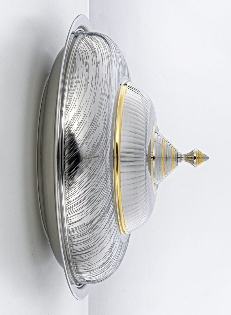 50 CM Tahani Collection Stainless Steel Koozy Tray Silver & Gold