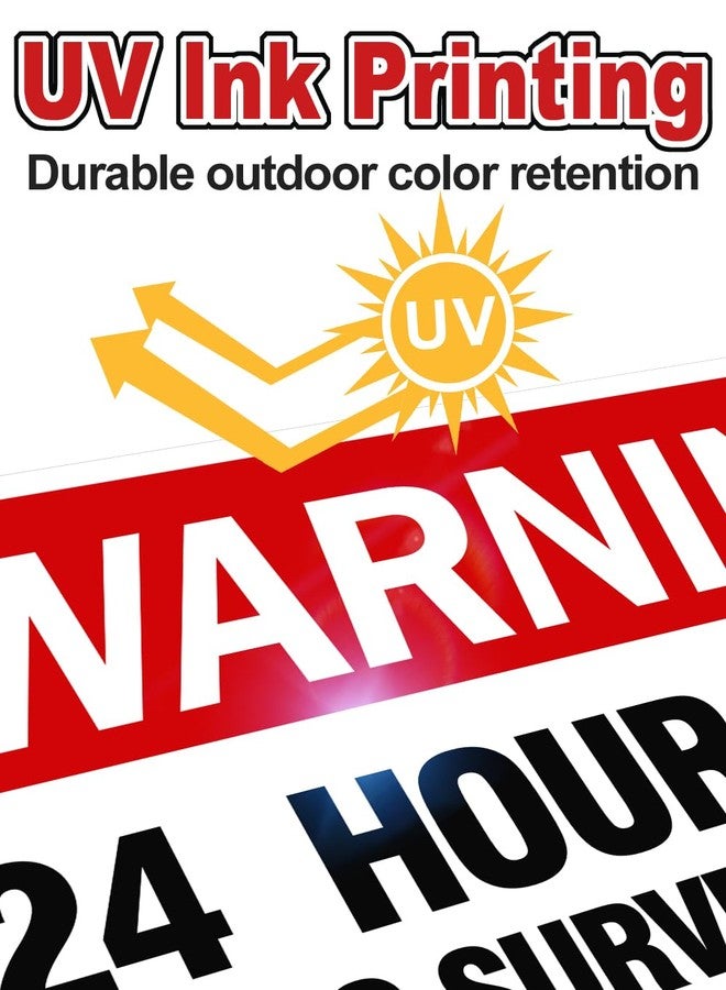 multiwins Video Surveillance Sign, 4-Pack 12"x 8" Security Camera Signs, Reflective and Waterproof Material 24 Hour Surveillance Sign For Home/Business - Image 3