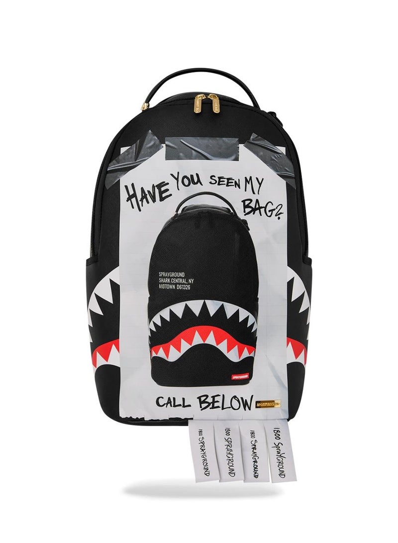 SPRAYGROUND حقيبة مفقودة طائرة على حقيبة مع شرائط مقطوعة حقيقية حقيبة ظهر - Image 1