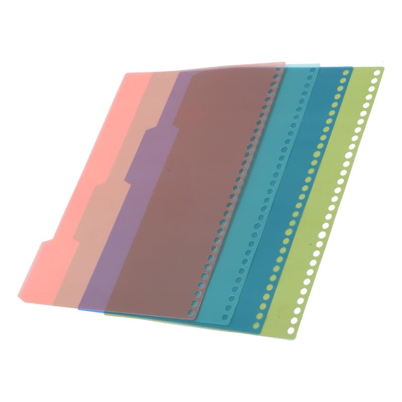 A4 30 Hole Binder Tabs Dividers Set 4 Color Plastic Index Dividers Detachable For Notebook Classification Filing Office School Use - Image 2