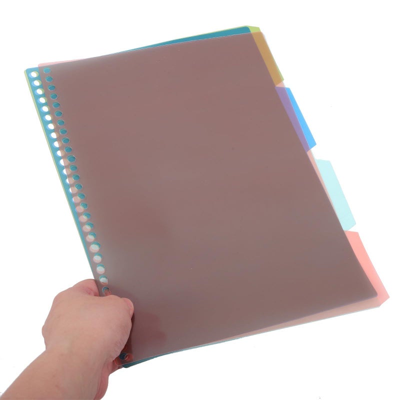 A4 30 Hole Binder Tabs Dividers Set 4 Color Plastic Index Dividers Detachable For Notebook Classification Filing Office School Use - Image 5