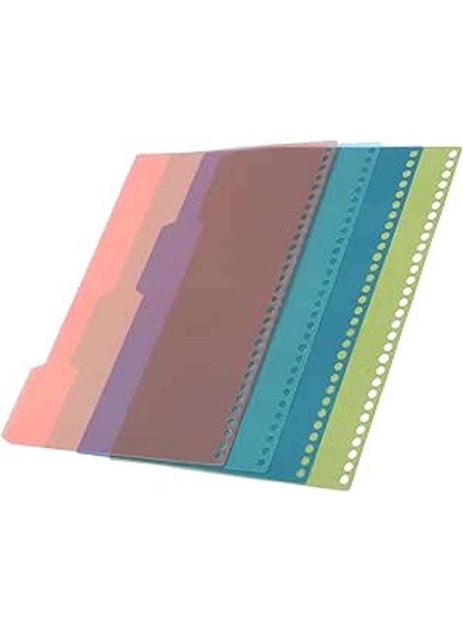 A4 30 Hole Binder Tabs Dividers Set 4 Color Plastic Index Dividers Detachable For Notebook Classification Filing Office School Use - Image 1