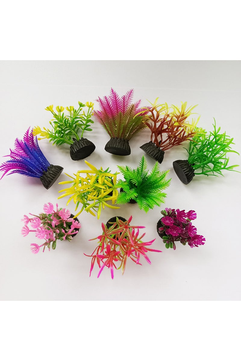 إيروريكس 10 قطع من نباتات الطحالب البحرية الاصطناعية النابضة بالحياة لأحواض السمك - تصميمات متنوعة وواقعية لتزيين أحواض السمك