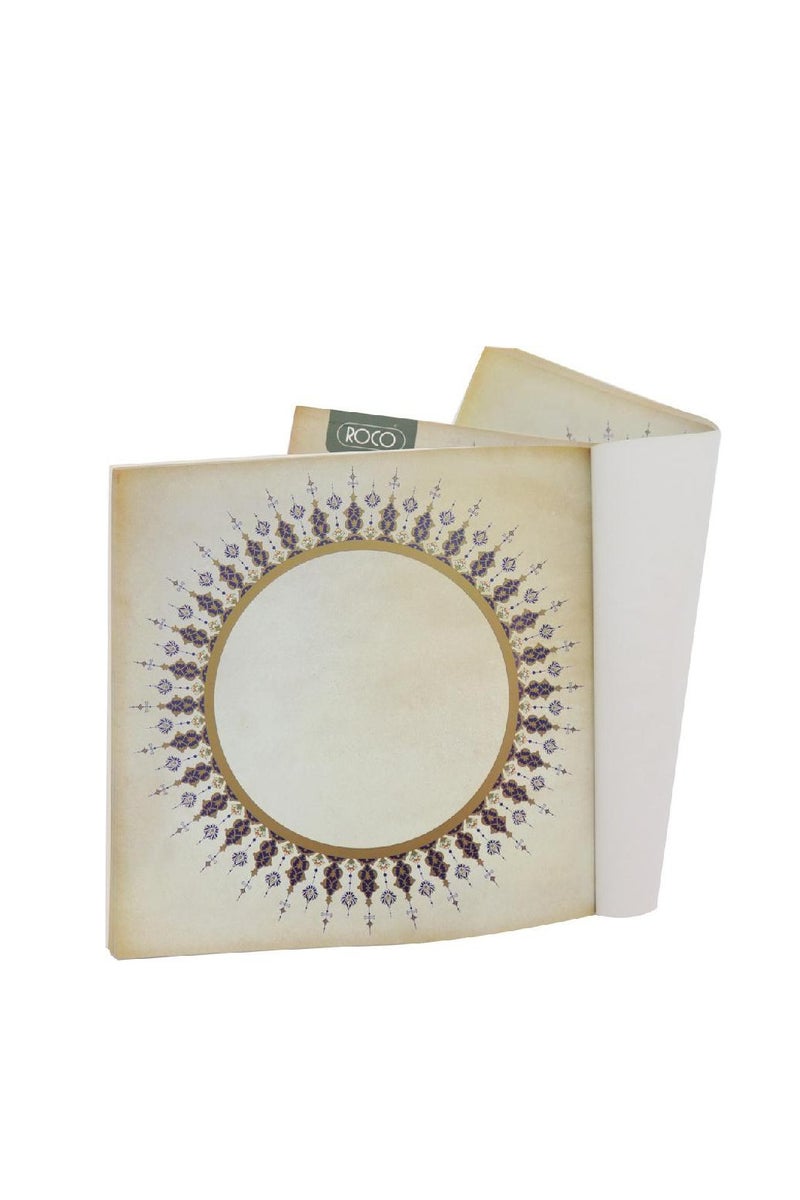 روكو دفتر خط عربي، تصميم عربي، 4140 غ/م²، أبيض، 21 × 21 بوصة، 50 ورقة - Image 2