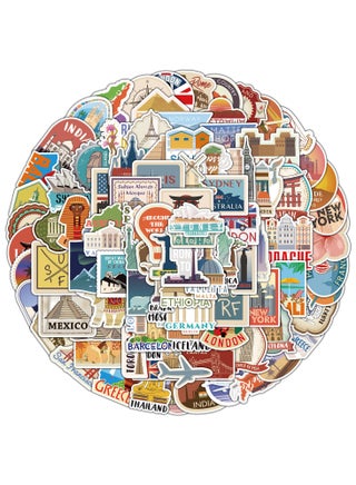100Pcs World Travel Stickers Pack, Waterproof Vinyl Travel Map Stickers for Suitcase Bicycle Laptop Water Bottle Notebooks Diary Journaling Scrapbooking Aesthetic Vintage Tourism Decals - pzsku/ZF46833A5E89BE42EF209Z/45/1746509498/cf8be3f5-7498-428f-8ab0-a515522cc332