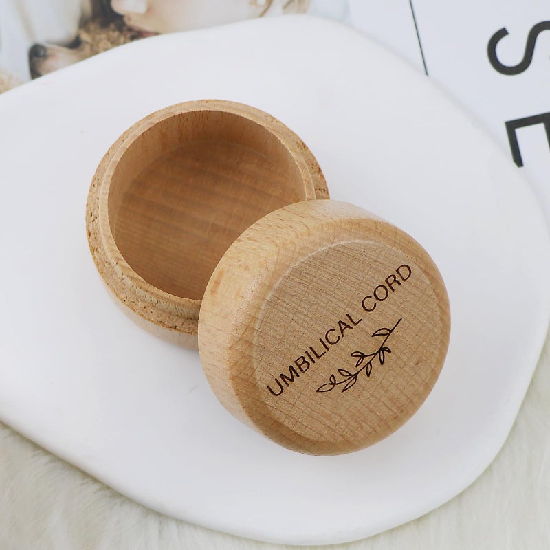 Thootyriaf Modern Wooden Baby Umbilical Cord Memorial Box (Umbilical Cord Box) - Newborn, Christening - 2" x 2" x 1.4" - Stackable, Rust-Proof, Non-Toxic - Image 5