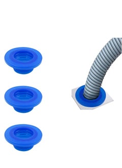 Excefore 3 عبوات من خرطوم تصريف الأنابيب من السيليكون، قابس سيليكون للغلق، أنابيب المطبخ، مجاري الختم، غسالة الصرف، موصل أنابيب متعدد الأغراض، مغسلة المطبخ والحمام (أزرق)  - Image 1