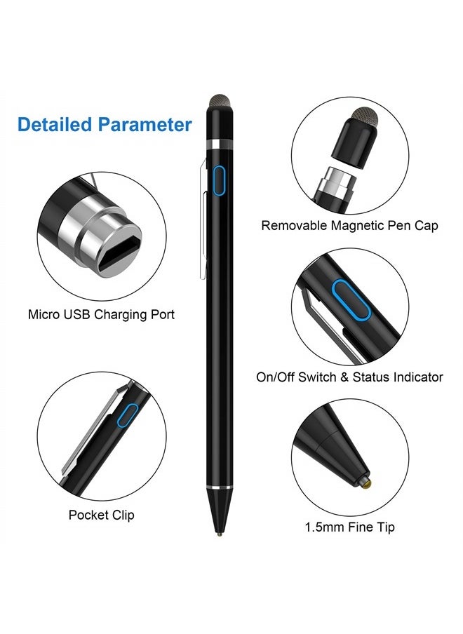 NTHJOYS - Stylus Pens for Touch Screens, NTHJOYS Universal Fine Point Stylus for iPad, iPhone, Samsung, iOS/Android Smart Phone and Other Tablets, Active Stylus Stylist Pen Pencil for Precise Writing/Drawing - Image 1