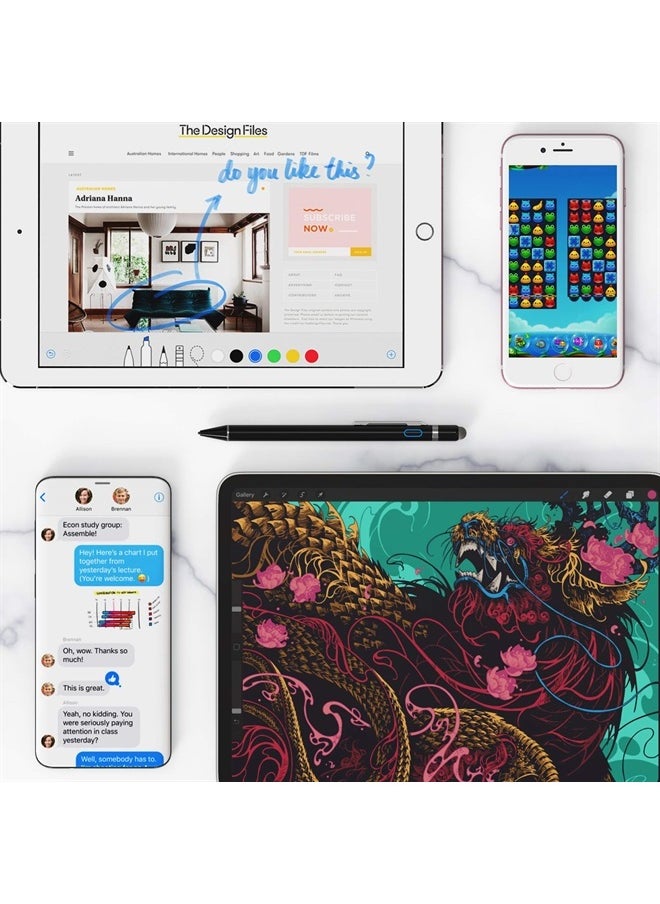 NTHJOYS - Stylus Pens for Touch Screens, NTHJOYS Universal Fine Point Stylus for iPad, iPhone, Samsung, iOS/Android Smart Phone and Other Tablets, Active Stylus Stylist Pen Pencil for Precise Writing/Drawing - Image 1