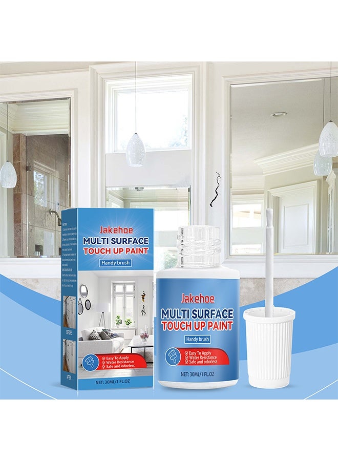 Jakehoe Multi Surface Touch Up Paint, White Touch Up Paint, Multi Surface Touch Up Paint Pen, Quickly Repairs for House Minor Chips, Walls, Wood, Interior and Exterior Satin Enamel Paint 30ml - Image 2