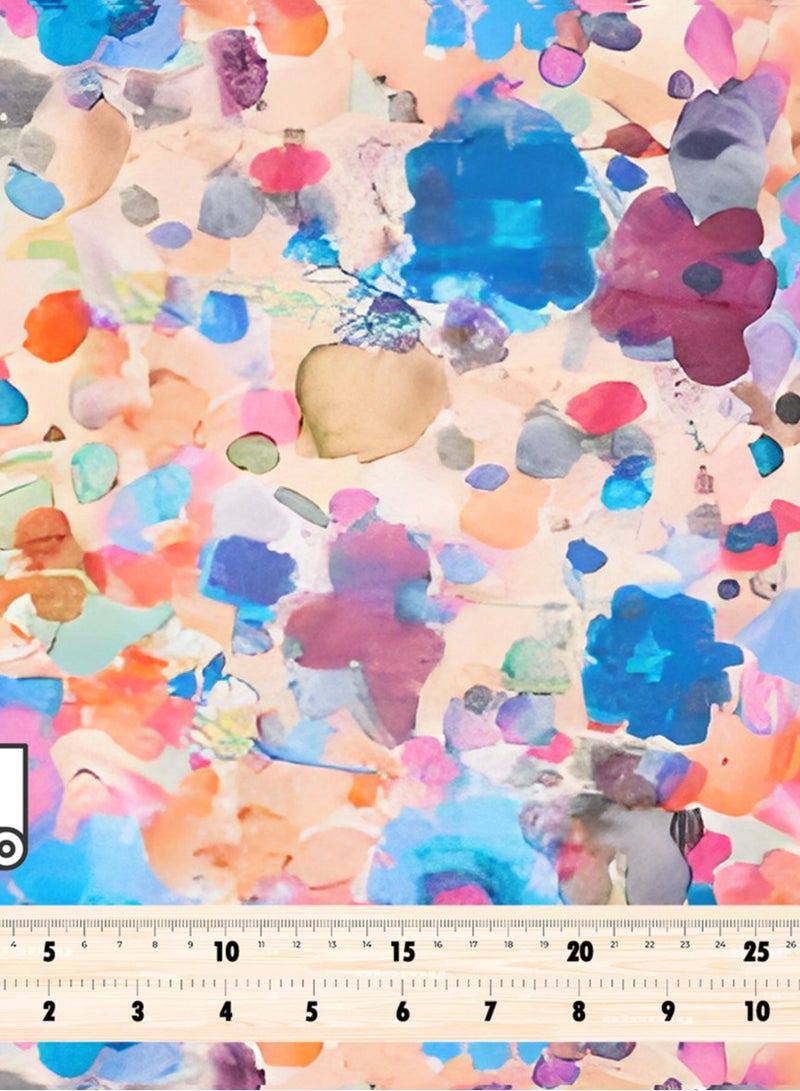 Vellato Al Lail Aramny Silk Fabric By The Yard Blue Orange Abstract Pattern Jalabiya Makhweer Dressmaking 58 Inches Width - Image 4