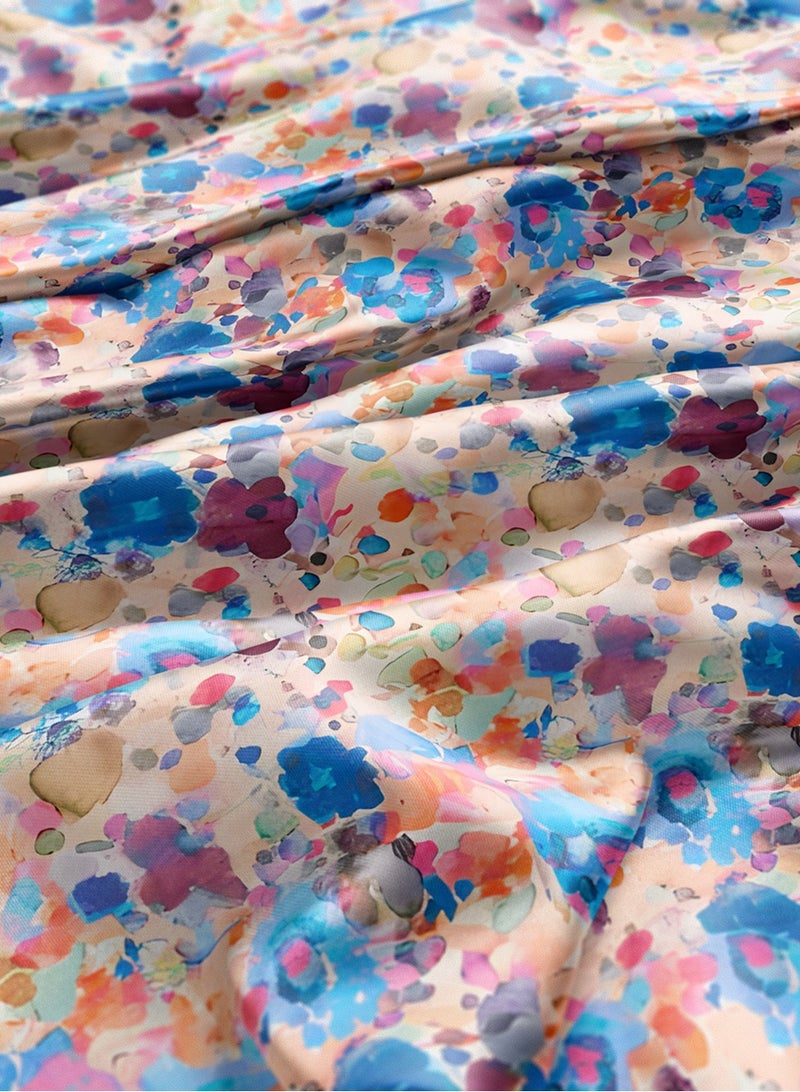 Vellato Al Lail Aramny Silk Fabric By The Yard Blue Orange Abstract Pattern Jalabiya Makhweer Dressmaking 58 Inches Width - Image 3