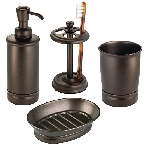 InterDesign iDesign York Countertop Bar Soap Dish, Metal Soap Holder for Bathroom, Shower, Vanity, 3.87" x 5.5" x 1.4", Bronze - Image 5