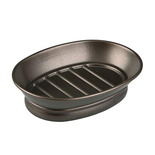 InterDesign iDesign York Countertop Bar Soap Dish, Metal Soap Holder for Bathroom, Shower, Vanity, 3.87" x 5.5" x 1.4", Bronze - Image 4