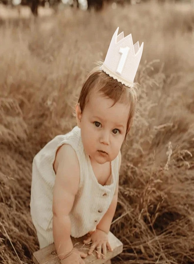 HIKLO First Birthday Crown - Crown Hat for Baby Boy/Girl, 1st Birthday Party Decoration, Cake Smash Photo Props, Outfits for Baby (Boho 1st Birthday Crown) - Image 3