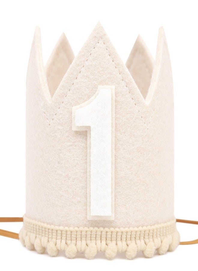 HIKLO First Birthday Crown - Crown Hat for Baby Boy/Girl, 1st Birthday Party Decoration, Cake Smash Photo Props, Outfits for Baby (Boho 1st Birthday Crown) - Image 1