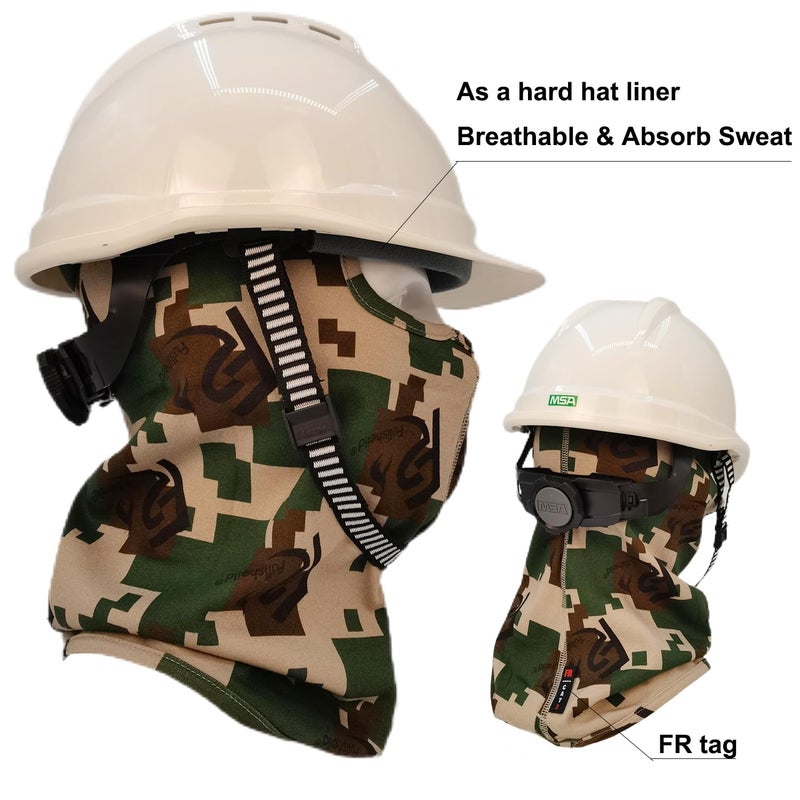 Fullsheild FR Face Mask Flame Resistant Balaclava FR Face Mask for Men 100% Cotton Welding Balaclava Arc Rated NFPA2112 CAT2 Welding Hood 1 Pack Camo One Size - Image 2