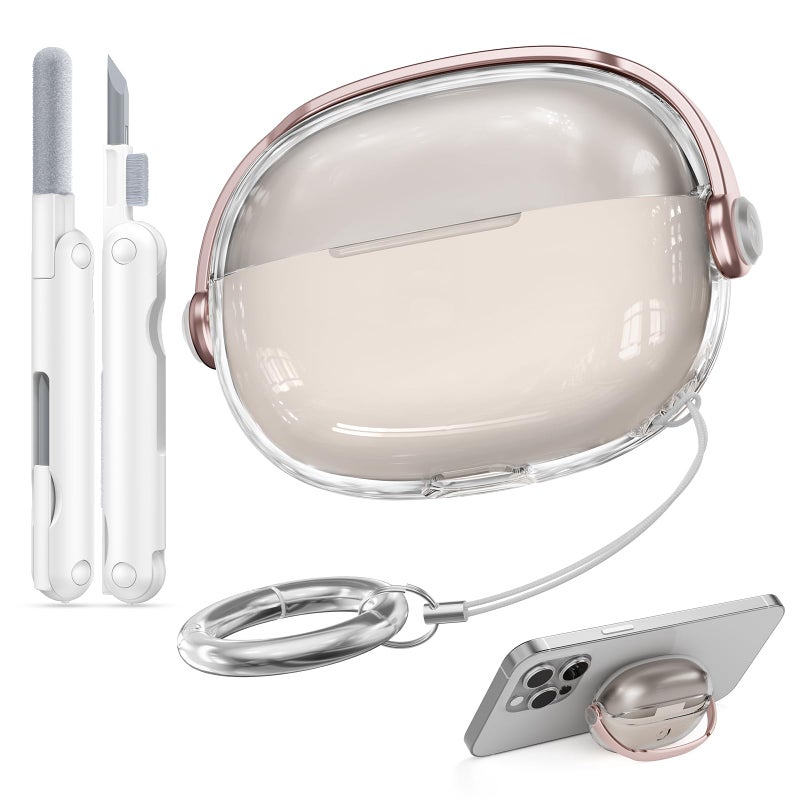 Wowwat for SHOKZ OpenDots ONE Case,Safety Lock Cases for SHOKZ OpenDots One's with Cleaner Kit, Men for Women with Keychain (Rose Gold) - Image 1