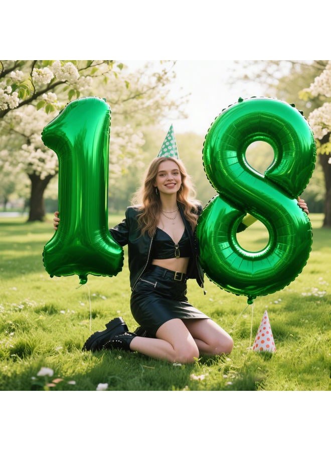 Kelfuoya 40 Inch Balloon Number 8 Green, Large Foil Green Number Balloons 8 18 28 for Girls Women, Digital 8 Helium Balloons for 80 88 Birthday Party Supplies Anniversary Event Celebration Decorations - Image 3