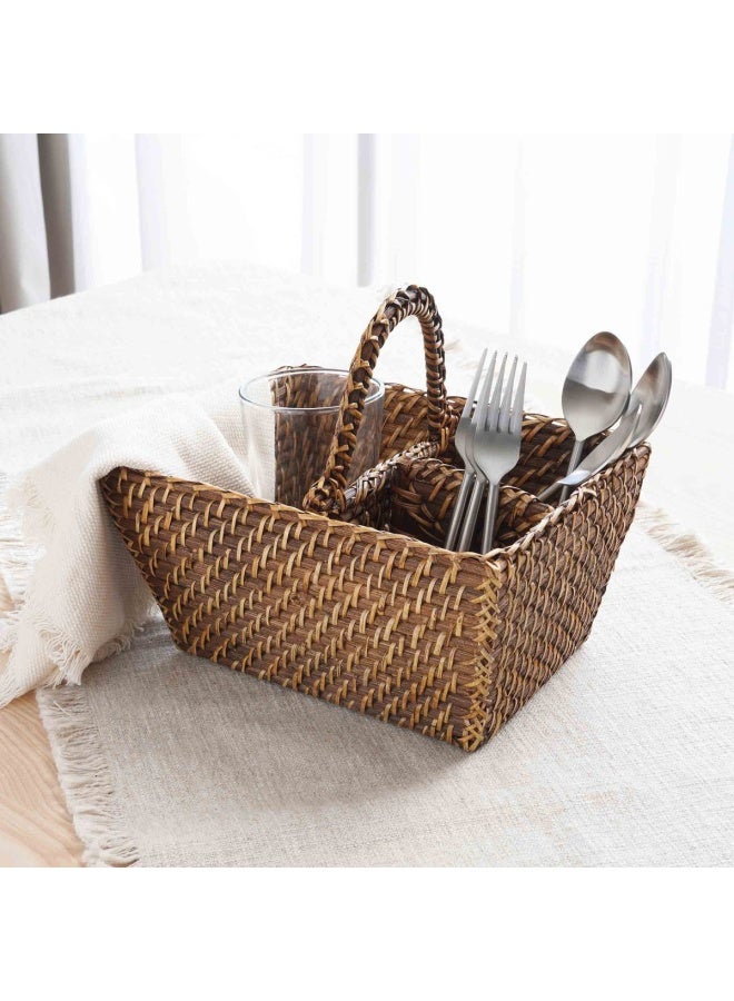 Pan Home Natura Rattan Caddy 25x20x14cm - Honey Brown - Image 1
