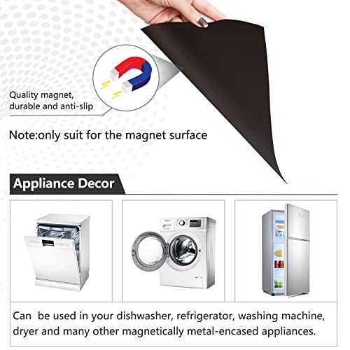Eionryn White Dishwasher Magnet Cover Magnetic Sticker Dish Washer Door Panel Cover Fridge Kitchen Appliance Magnet Decal Sheet Decor 23x26 inch - Image 4