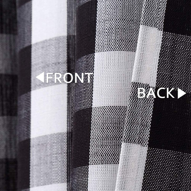 Amzdecor Classic Country Farmhouse Linen Window Window Stretains Buffalo Check Buffle Window Starting Heavy Yarn Dalaid Plaid Gingham Half Window Kitchen Cafe Sertains 28 "W × 36" "L Black/White - Image 4
