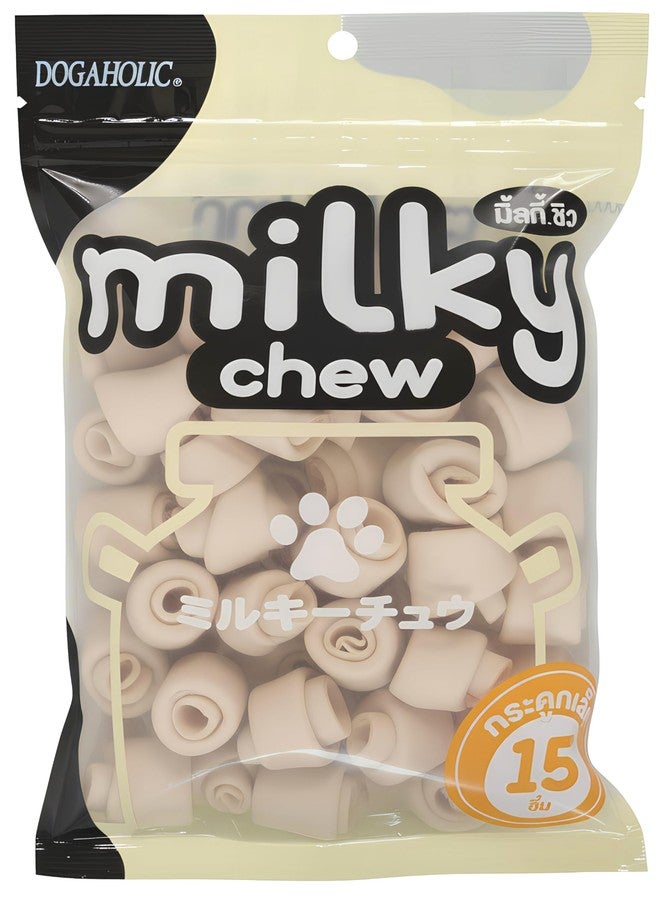 Rena, Dogaholic Milky Chews Knotted Bone Dog Treats (15 Pieces) Pack of 2 - Image 2