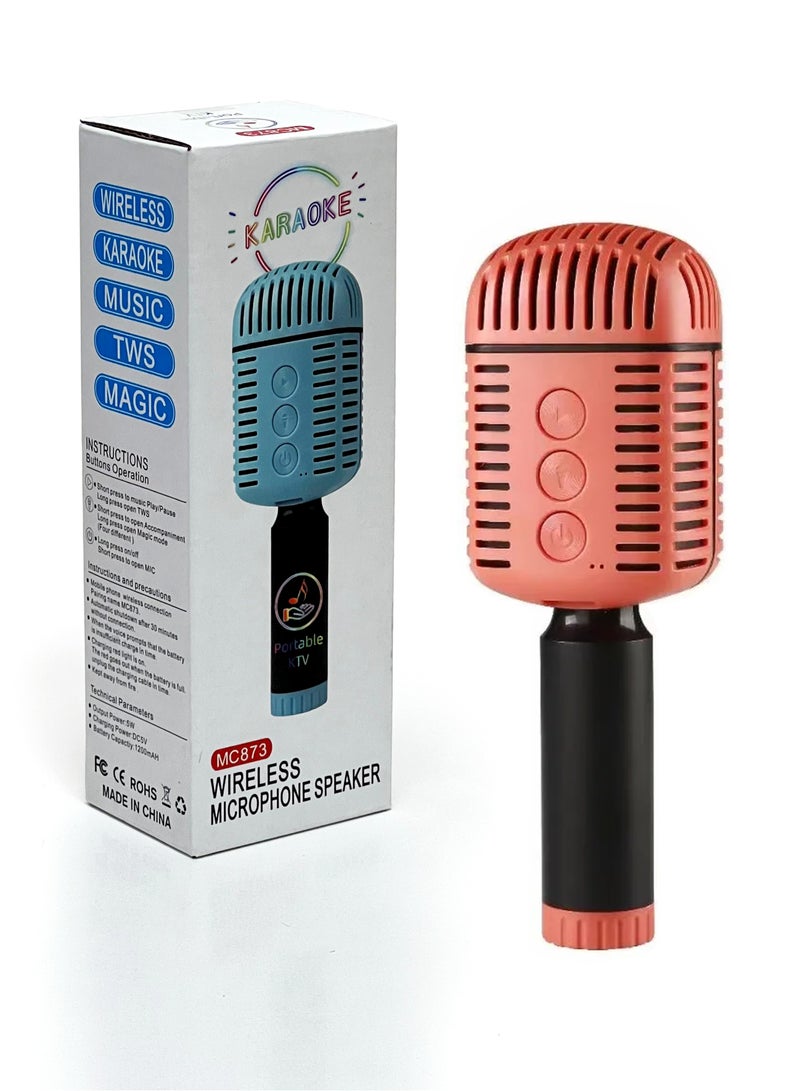 Portable Handheld Wireless Bluetooth karaoke Microphone Speaker