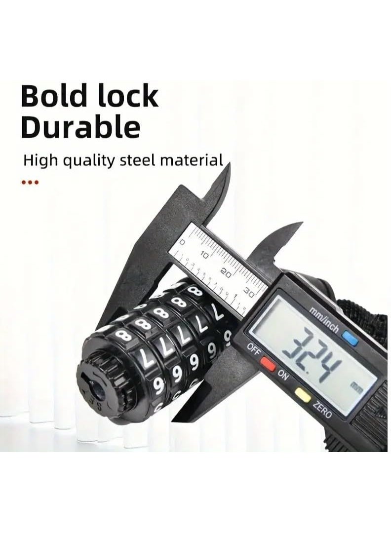 Arabest Iron Chain Bike Lock with 5-Digit Combination Password, Anti-Theft Unfinished Button Control Uncharged Security Lock for Mountain Bikes, Motorcycles, and Bicycle Accessories - Image 5