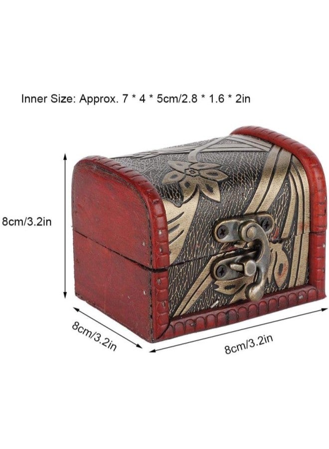 klarako Vintage Wooden Treasure Box Handy Candy Storage Box Jewelry Metal Lock Box Gift Box(Narcissus)