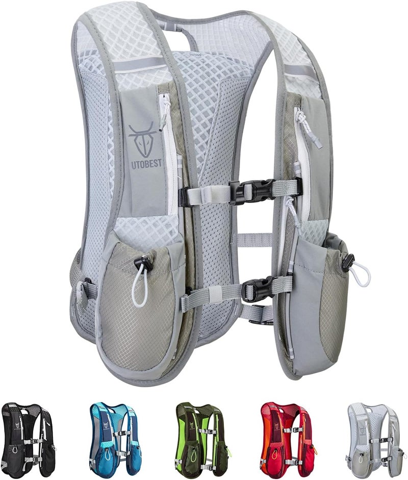 UTOBEST Running Vest, 5L Hydration Vest Lightweight, Breathable and Sweatproof Running Backpack, Adjustable Running Hydration Vest for Trail Running Marathon Race Jogging Cycling - Image 1