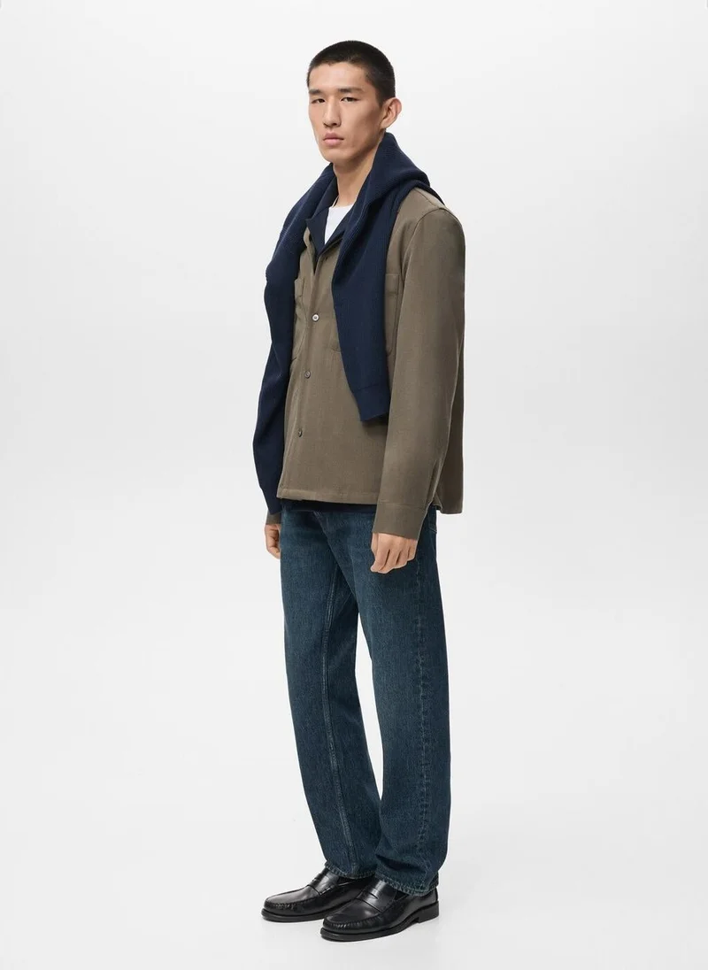 Mango Man Regular-fit overshirt with pocket