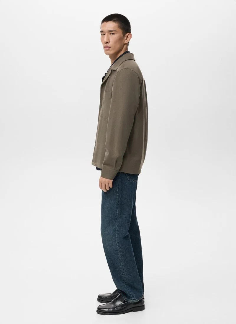 Mango Man Regular-fit overshirt with pocket
