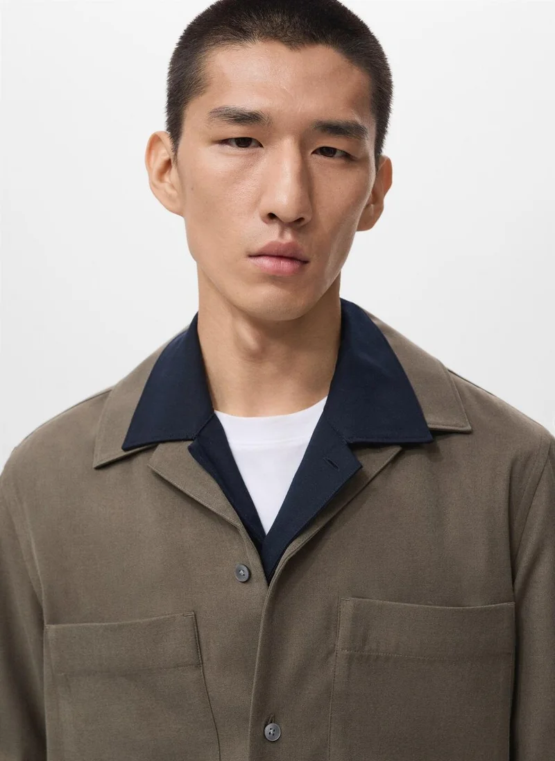 Mango Man Regular-fit overshirt with pocket