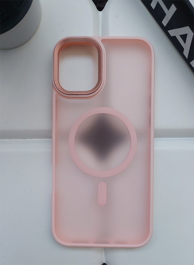 Premium Shockproof MagSafe Case for iPhone 14 Pro Max with Metal Camera Frame – Stylish Matte Magnetic Mobile Cover for Men, Women & Youth – Anti-Fingerprint, Camera Protection, Drop Resistant (Pink)  - Image 2