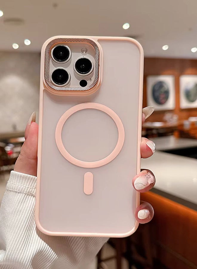 Premium Shockproof MagSafe Case for iPhone 14 Pro Max with Metal Camera Frame – Stylish Matte Magnetic Mobile Cover for Men, Women & Youth – Anti-Fingerprint, Camera Protection, Drop Resistant (Pink)  - Image 1
