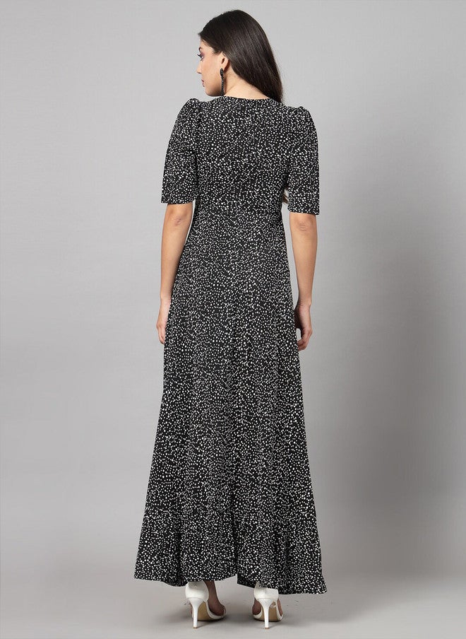 RAASSIO فستان ماكسي مطبوع بنقاط البولكا للنساء - Image 4