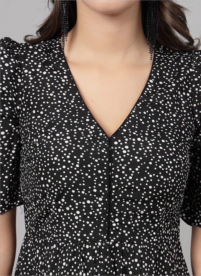 RAASSIO فستان ماكسي مطبوع بنقاط البولكا للنساء - Image 2