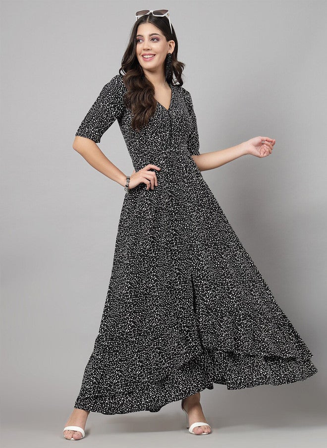 RAASSIO فستان ماكسي مطبوع بنقاط البولكا للنساء - Image 5