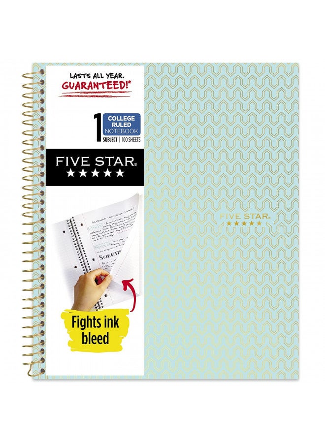Five Star Spiral Notebook + Study App, 1-Subject, College Ruled Paper, 11" x 8-1/2", 100 Sheets, Design Will Vary (06348)