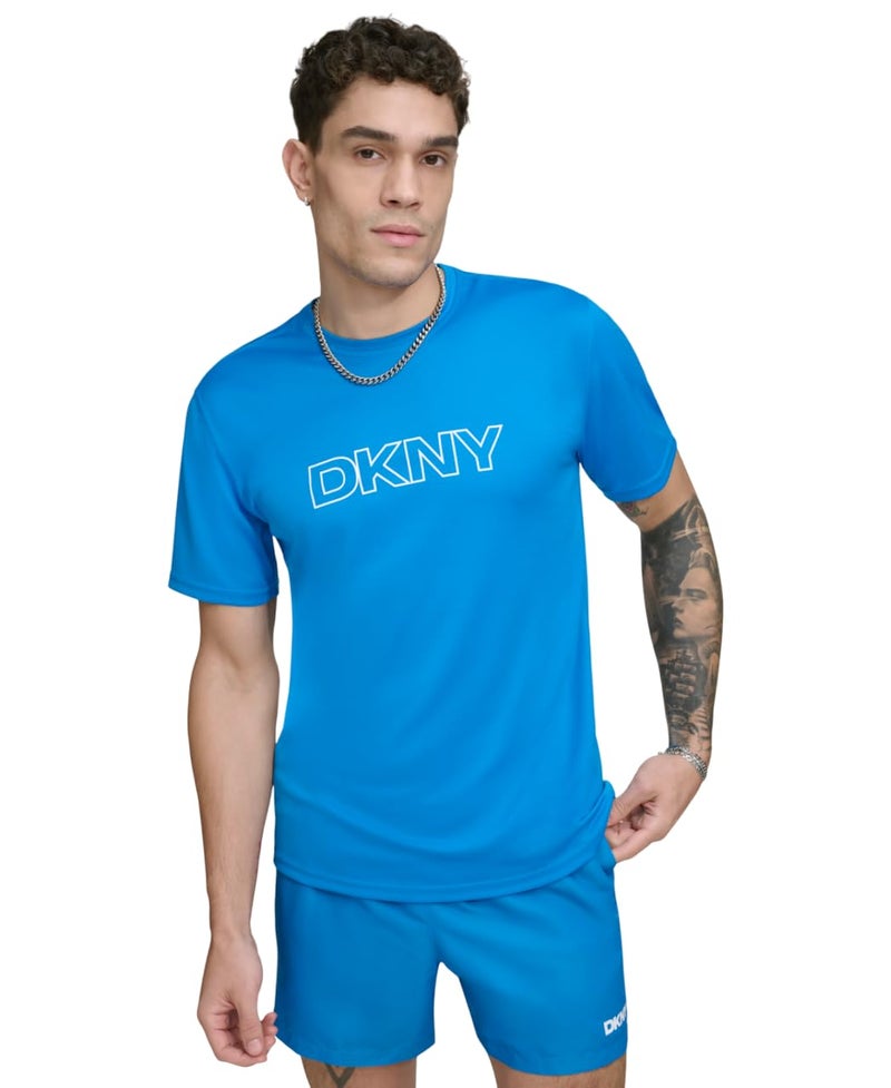 DKNY Men's Short Sleeve Quick Dry 40+ Protection UPF Active Top, Blue, XX-Large - Image 5