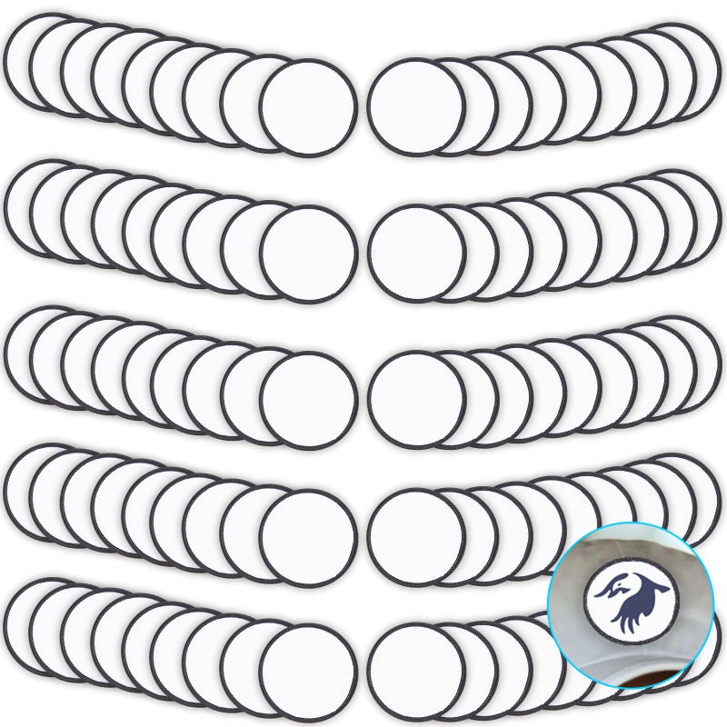 Gadjica 90 PCs Sublimation Patches  Iron On Blank Patches for DIY Crafts Hats Caps Backpack Uniforms Round  90PCs 