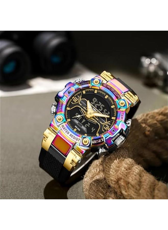 Cool Designer Mens Watches Blue Large Face Mascul Relojes para Hombres Unique Electronics Sports Military Bolder Running Heavy Duty Watch  - Image 3