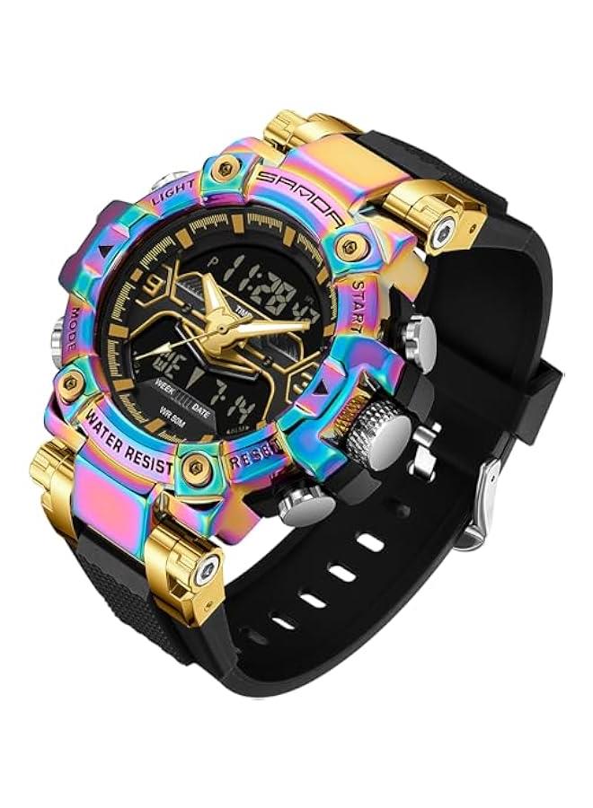 Cool Designer Mens Watches Blue Large Face Mascul Relojes para Hombres Unique Electronics Sports Military Bolder Running Heavy Duty Watch  - Image 1