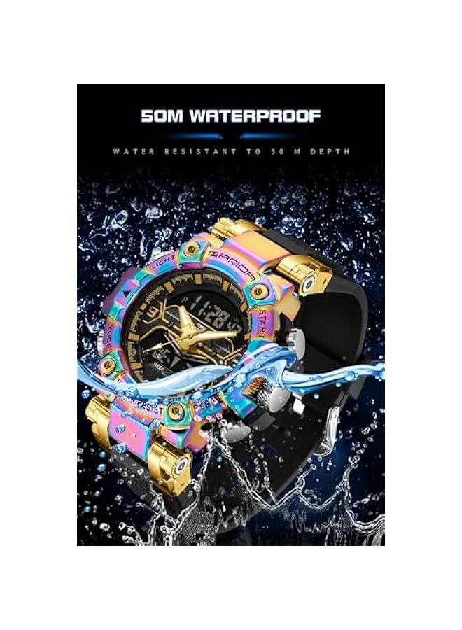 Cool Designer Mens Watches Blue Large Face Mascul Relojes para Hombres Unique Electronics Sports Military Bolder Running Heavy Duty Watch  - Image 4